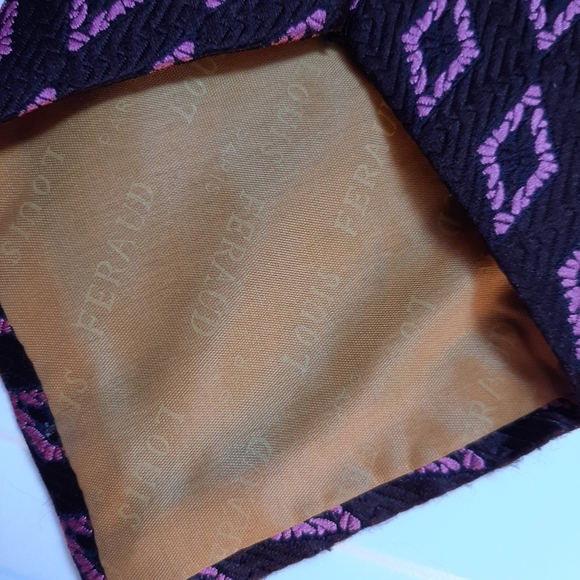 Louis Feraud Paris brown and pink vintage tie - Picture 5 of 5